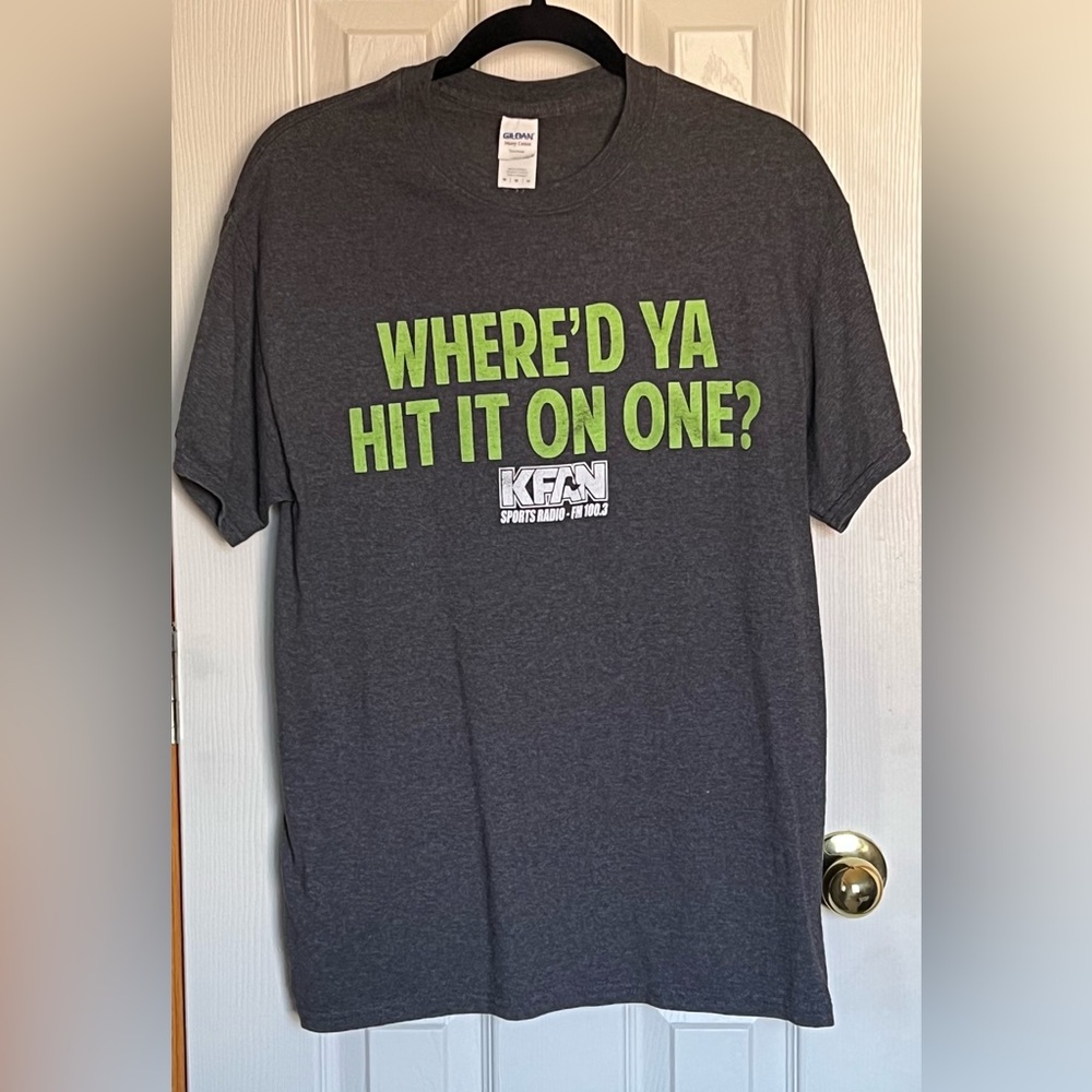 KFAN Men’s Minnesota State Fair Gray T-Shirt EUC Sz M “Where’d Ya Hit It On One”